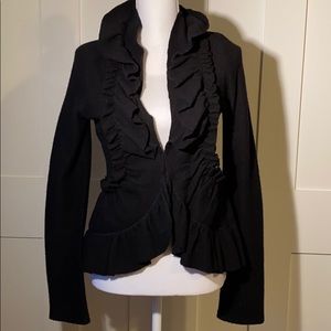 Soft, black wool blazer with unique details